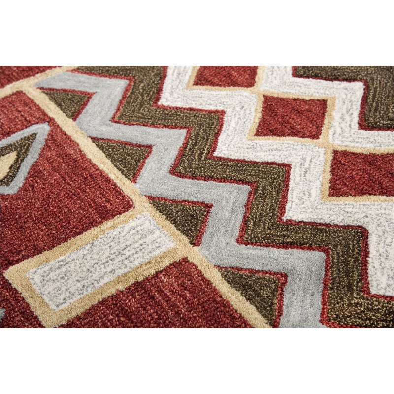 Alora Decor Durango 10' x 13' Southwest/Tribal Red/Multi Hand-Tufted Area Rug