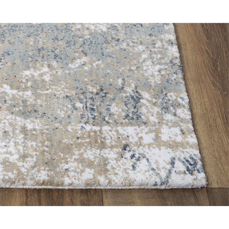 Alora Decor Elect 9' x 12' Ivory/Blue/ Gray/ White Power-Loomed/Hybrid Area Rug