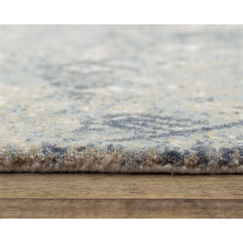 Alora Decor Elect 9' x 12' Ivory/Blue/ Gray/ White Power-Loomed/Hybrid Area Rug