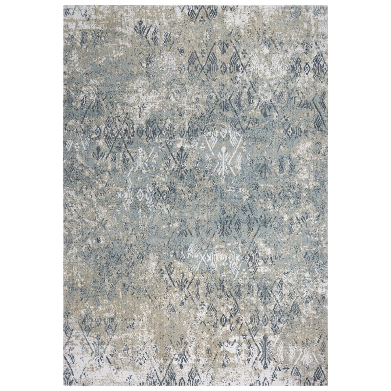 Alora Decor Elect 9' x 12' Ivory/Blue/ Gray/ White Power-Loomed/Hybrid Area Rug