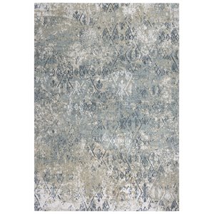 Alora Decor Elect 9' x 12' Ivory/Blue/ Gray/ White Power-Loomed/Hybrid Area Rug