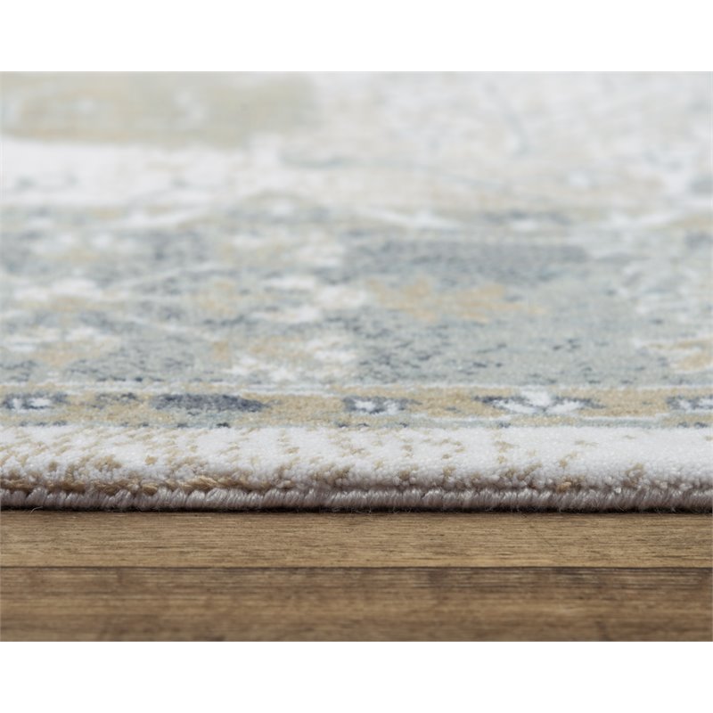 Alora Decor Elect 9' x 12' Ivory/Blue/Brown/Gray Power-Loomed/Hybrid Area Rug