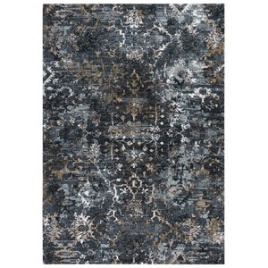 Alora Decor Elect 9' x 12' Charcoal/Blue/Brown Power-Loomed/Hybrid Area Rug