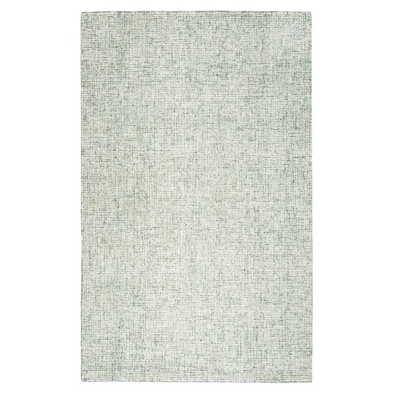 Alora Decor London 12' x 15' Solid Green/Gray/Rust/Blue Hand-Tufted Area Rug