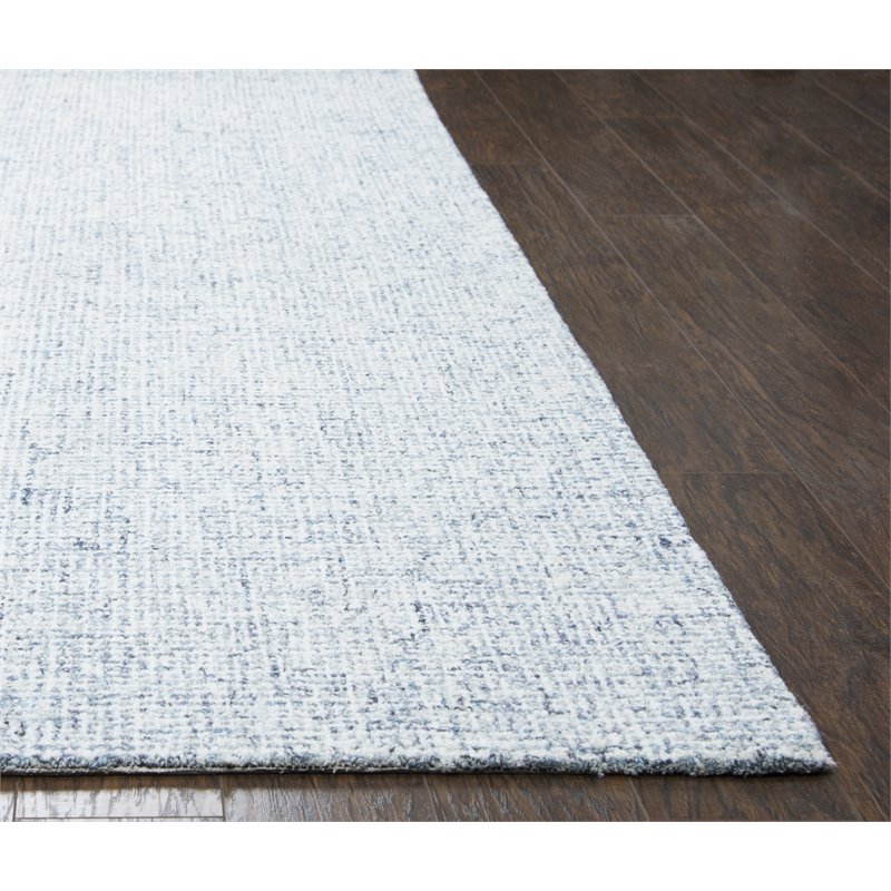 Alora Decor London 10' x 14' Solid Blue/Gray/Rust/Blue Hand-Tufted Area Rug