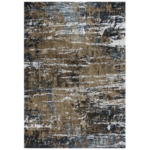 Alora Decor Elect 10' x 13' Brown/Blue/Brown Power-Loomed/Hybrid Area Rug