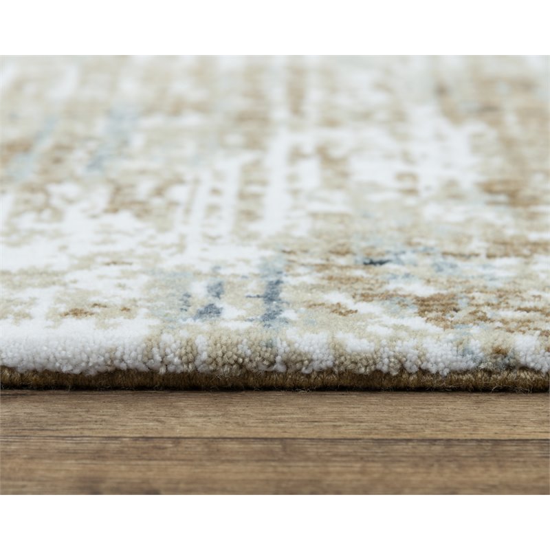 Alora Decor Elect 10' x 13' Beige/Blue/Brown Power-Loomed/Hybrid Area Rug