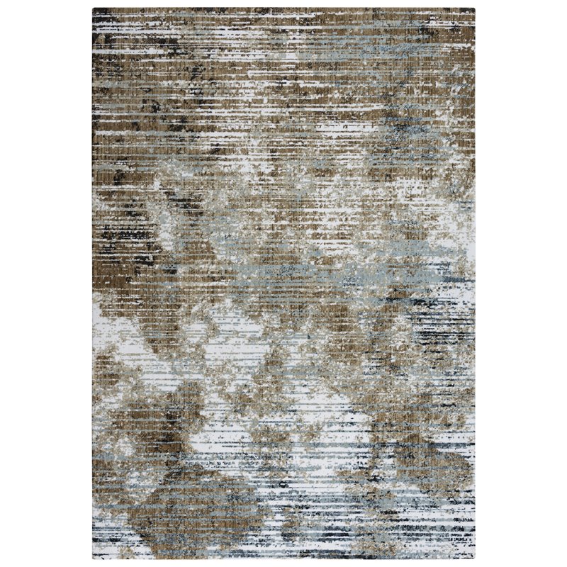 Alora Decor Elect 10' x 13' Beige/Blue/Brown Power-Loomed/Hybrid Area Rug