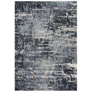 Alora Decor Elect 10' x 13' Gray/Gray /Blue Power-Loomed/Hybrid Area Rug