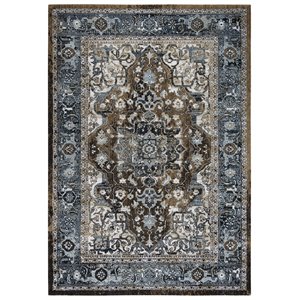 Alora Decor Elect 9' x 12' Multi/Blue/Brown Power-Loomed/Hybrid Area Rug