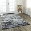 Alora Decor Elect 9' x 12' Abstract Gray/Gray /Blue Power-Loomed/Hybrid Area Rug