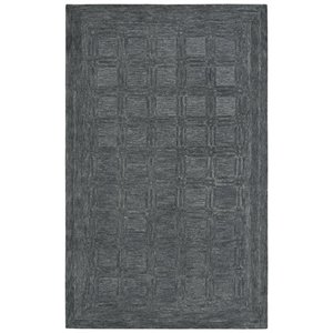 Alora Decor Emerson 9' x 12' Squares Dk. Grey/Gray/Rust/Blue Area Rug