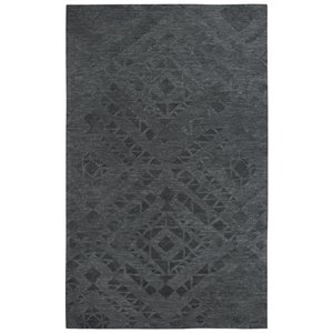 Alora Decor Emerson 9' x 12' Diamond Dk. Grey/Gray/Rust/Blue Area Rug