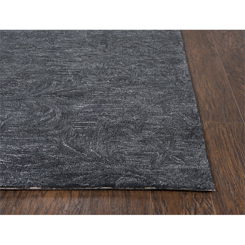 Alora Decor Emerson 10' x 13' Damask Dk. Grey/Gray/Rust/Blue Area Rug