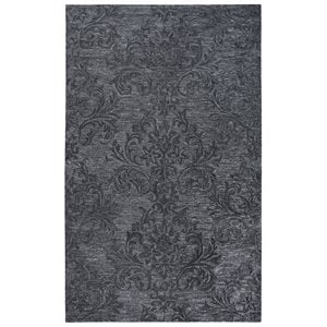 Alora Decor Emerson 9' x 12' Damask Dk. Grey/Gray/Rust/Blue Hand-Tufted Area Rug