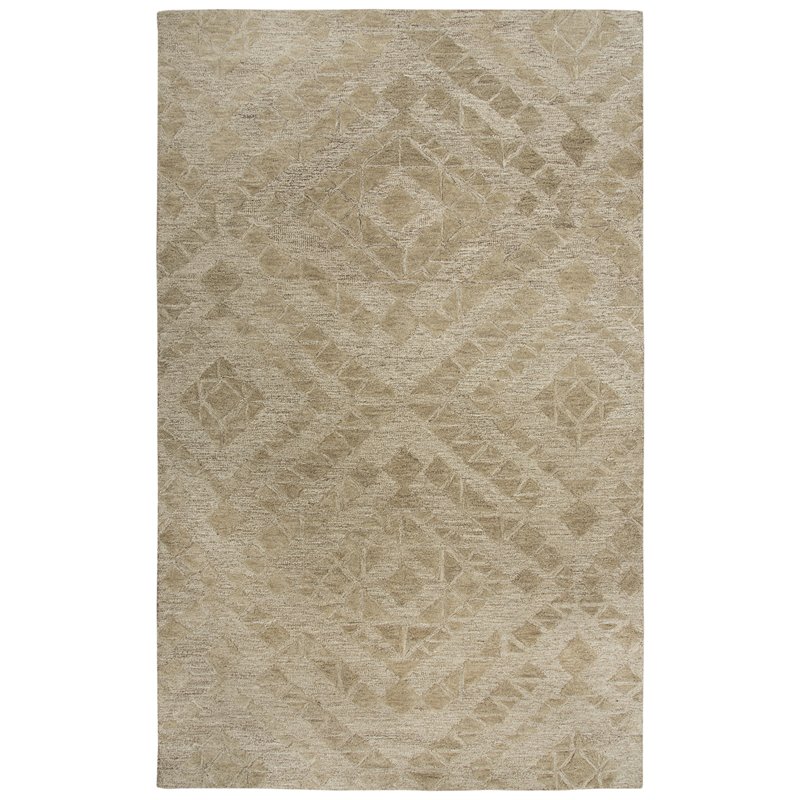 Alora Decor Emerson 9' x 12' Diamond Brown/Gray/Rust/Blue Hand-Tufted Area Rug