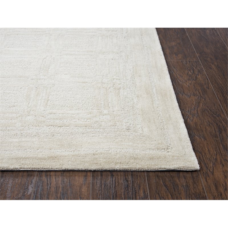Alora Decor Emerson 9' x 12' Squares Beige/Gray/Rust/Blue Hand-Tufted Area Rug