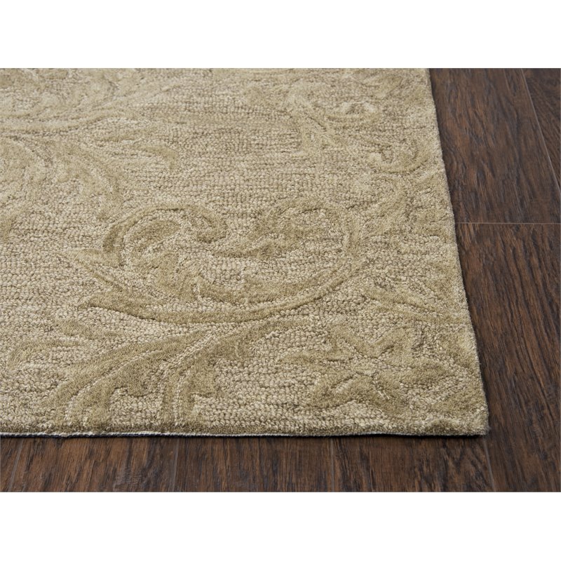 Alora Decor Emerson 9' x 12' Damask Brown/Gray/Rust/Blue Hand-Tufted Area Rug