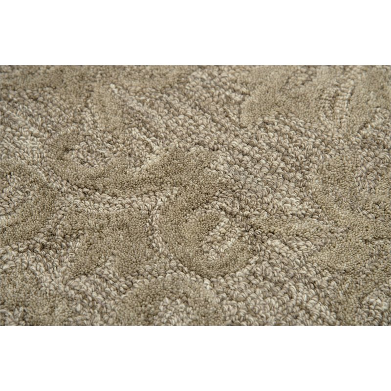 Alora Decor Emerson 9' x 12' Damask Brown/Gray/Rust/Blue Hand-Tufted Area Rug