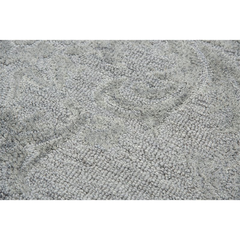 Alora Decor Emerson 9' x 12' Damask Grey/Gray/Rust/Blue Hand-Tufted Area Rug