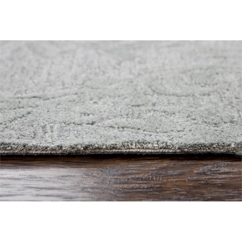 Alora Decor Emerson 9' x 12' Damask Grey/Gray/Rust/Blue Hand-Tufted Area Rug