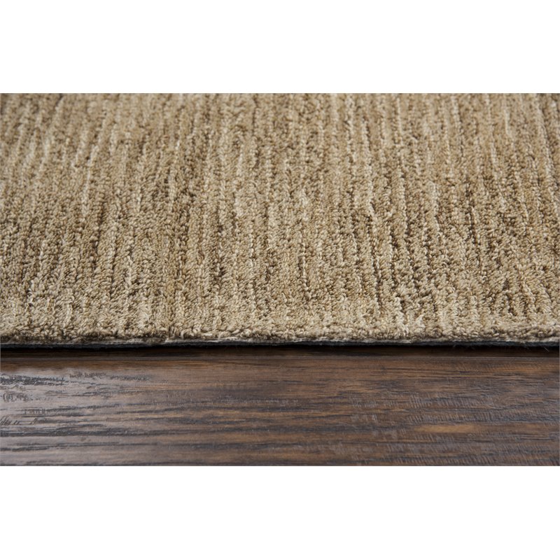 Alora Decor Emerson 9' x 12' Solid Brown/Gray/Rust/Blue Hand-Tufted Area Rug