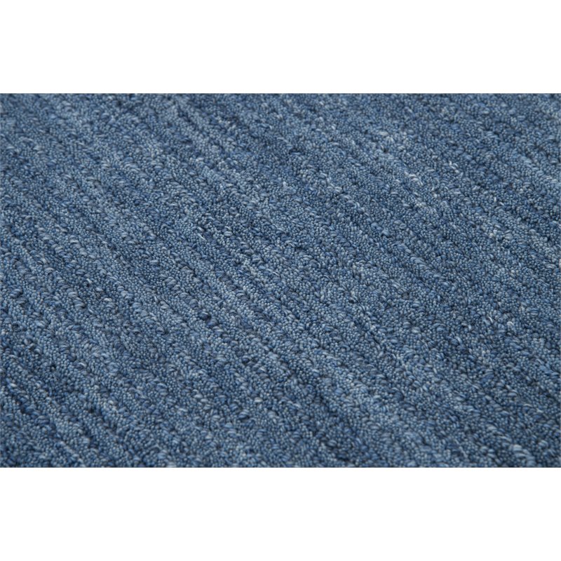 Alora Decor Emerson 9' x 12' Solid Blue/Gray/Rust/Blue Hand-Tufted Area Rug