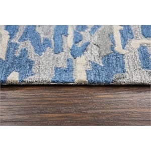 Alora Decor Flare 9' x 12' Abstract Blue/Dk Blue/Grey Hand-Tufted Area Rug
