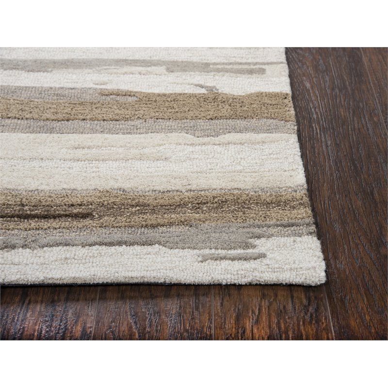 Alora Decor Flare 10' x 13' Abstract Tan/Beige/Brown Hand-Tufted Area Rug