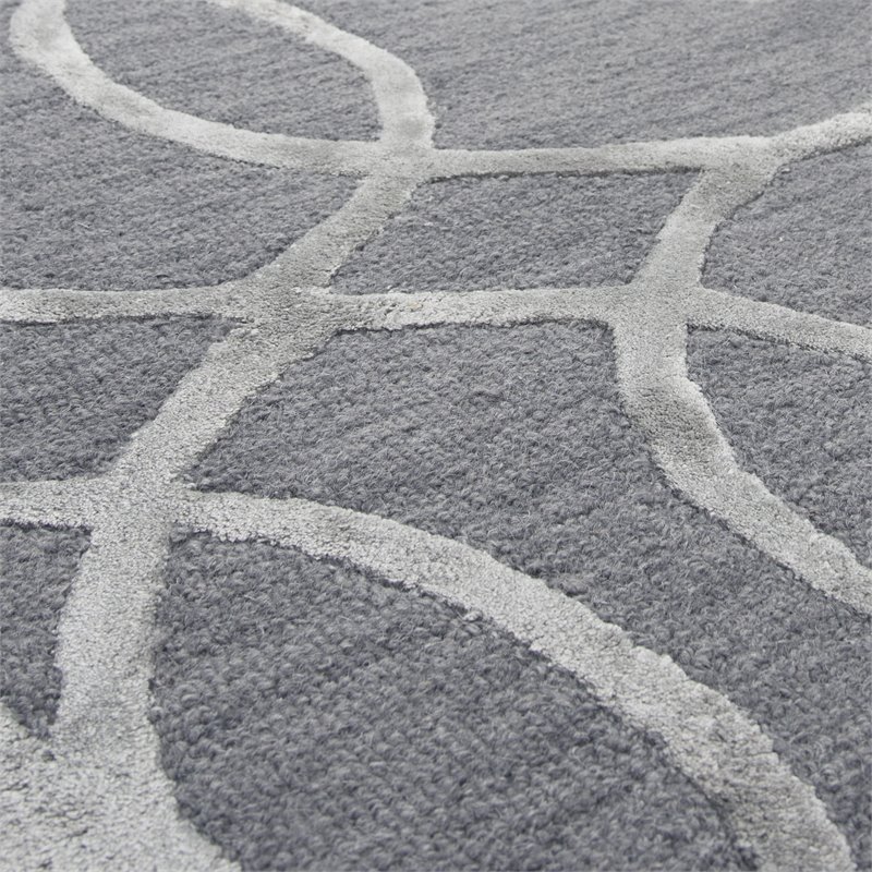 Alora Decor Madison 9' x 12' Geometric Medium Gray/Silver Hand-Tufted Area Rug