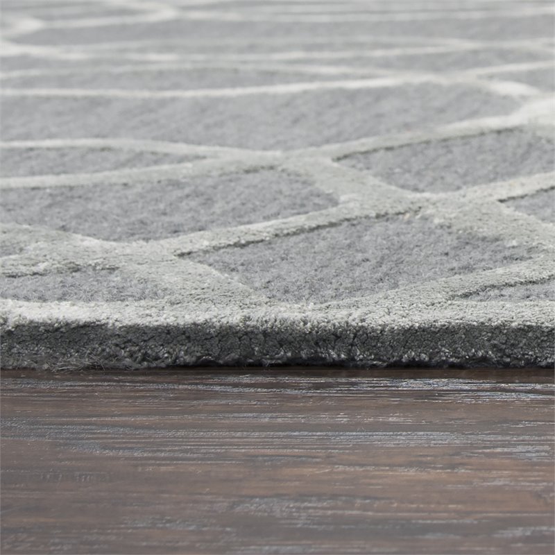 Alora Decor Madison 9' x 12' Geometric Medium Gray/Silver Hand-Tufted Area Rug