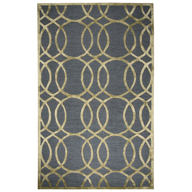 Alora Decor Madison 9' x 12' Geometric/Trellis Gray/Gold Hand-Tufted Area Rug