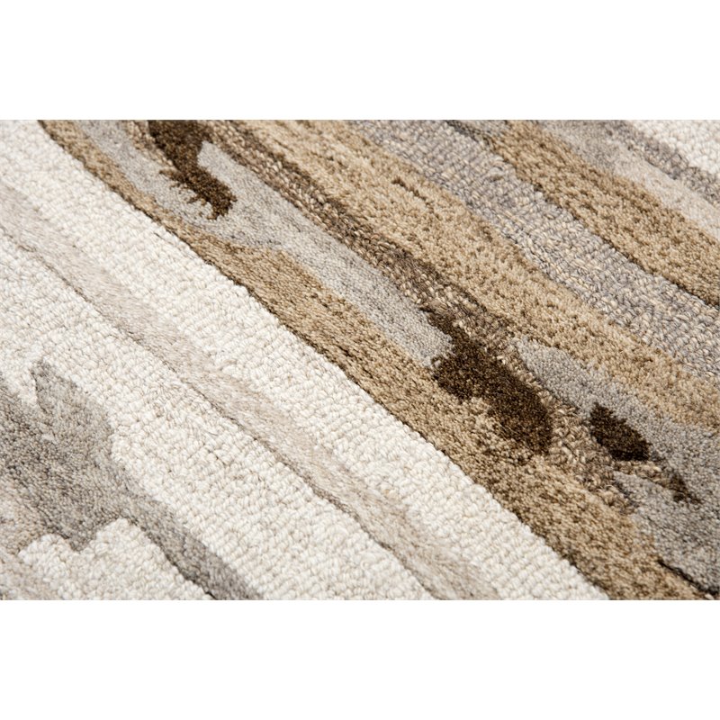 Alora Decor Flare 9' x 12' Abstract Tan/Beige/Brown Hand-Tufted Area Rug