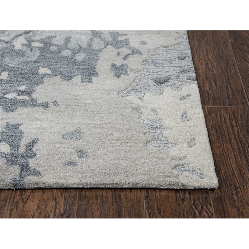 Alora Decor Flare 10' x 13' Abstract Grey/Dk Grey Hand-Tufted Area Rug