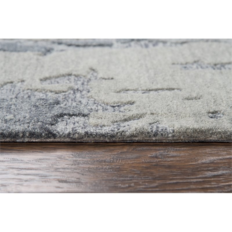 Alora Decor Flare 9' x 12' Abstract Grey/Dk Grey Hand-Tufted Area Rug