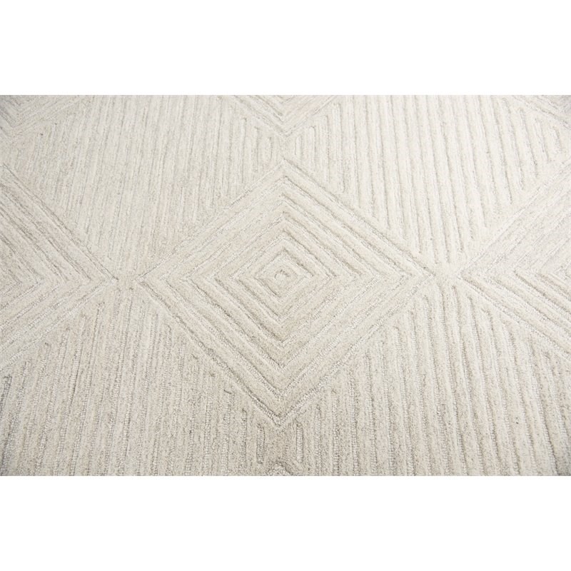 Alora Decor Geneva 10' x 13' Solid Natural/Ivory Hand-Tufted Area Rug