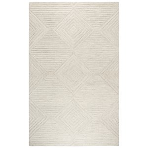 alora decor geneva 10' x 13' solid natural/ivory hand-tufted area rug