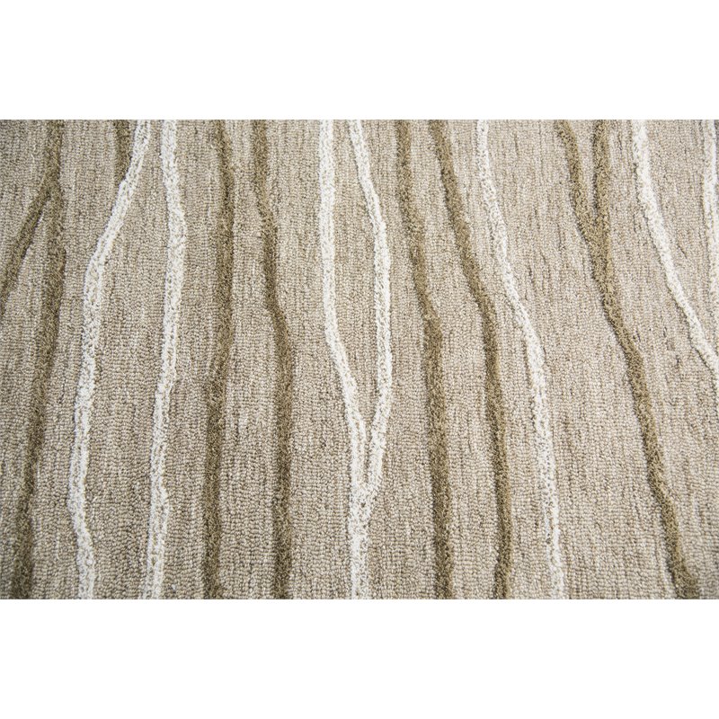 Alora Decor Geneva 10' x 13' Lines Natural/Ivory Hand-Tufted Area Rug