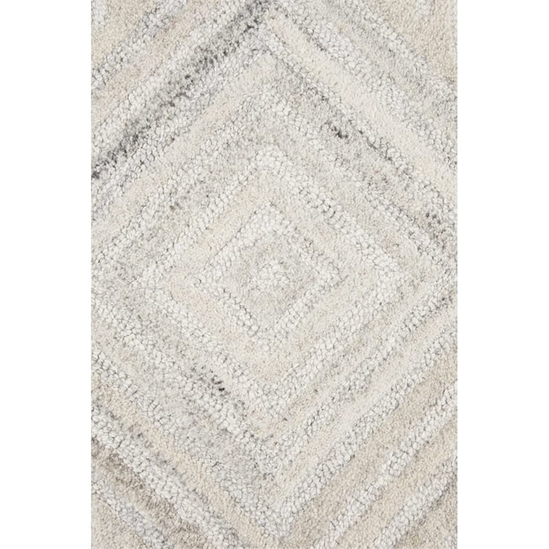 Alora Decor Makalu 10' x 13' Geometric/Solid Ivory /Natural Hand-Tufted Area Rug