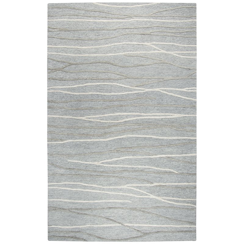 Alora Decor Geneva 10' x 13' Lines Gray/Ivory Hand-Tufted Area Rug