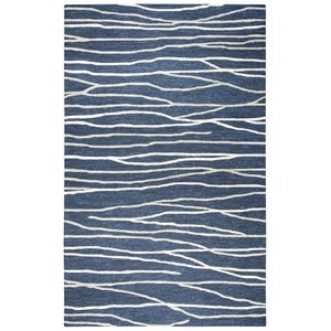 Alora Decor Geneva 10' x 13' Lines Navy/Ivory Hand-Tufted Area Rug