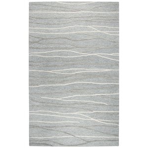 Alora Decor Geneva 9' x 12' Lines Gray/Ivory Hand-Tufted Area Rug