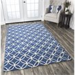 Alora Decor Holland 10' x 14' Geometric Blue/Ivory Hand-Tufted Area Rug
