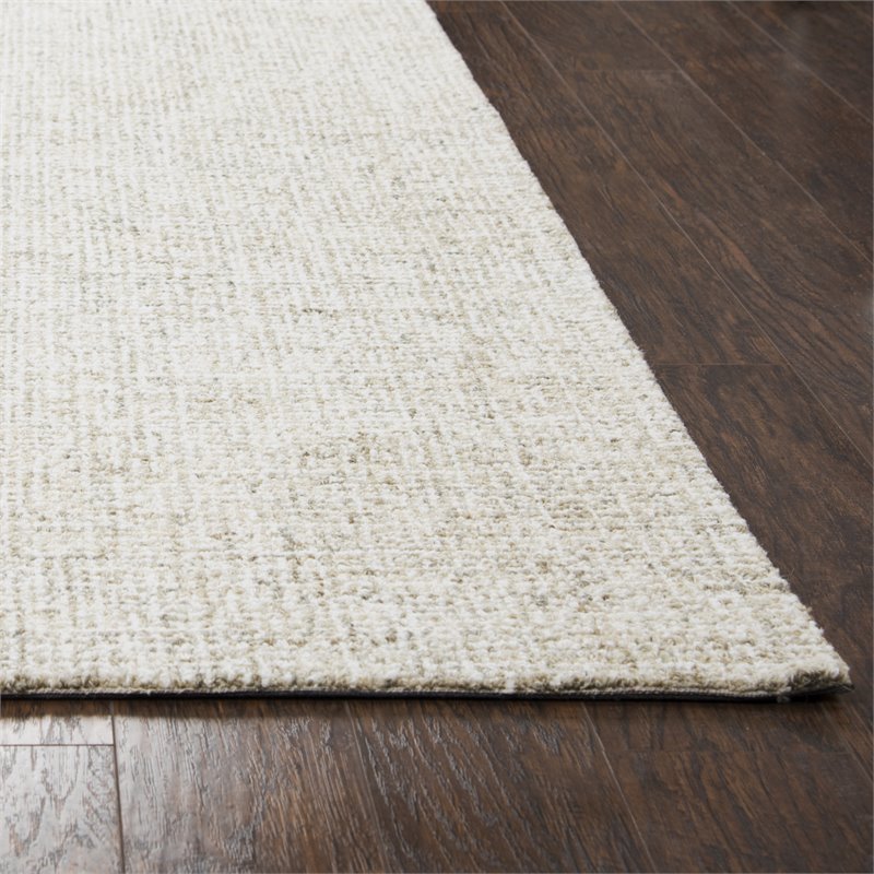 Alora Decor London 9' x 12' Solid Beige/Gray/Rust/Blue Hand-Tufted Area Rug