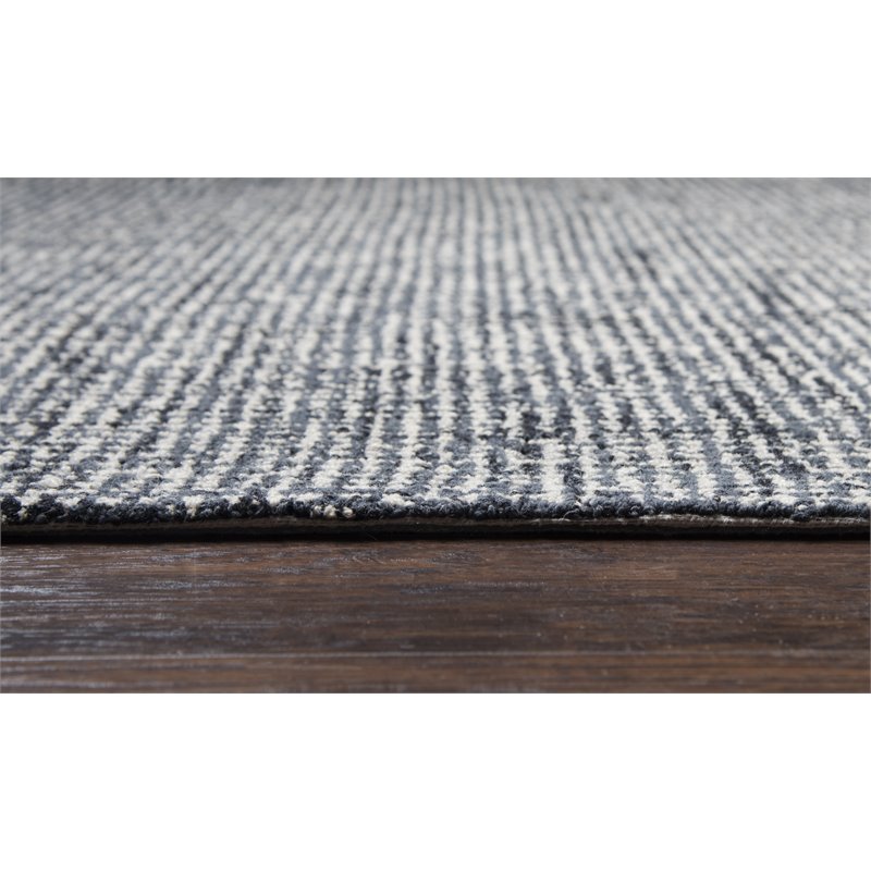 Alora Decor London 9' x 12' Tweed Black/Gray/Rust/Blue Hand-Tufted Area Rug