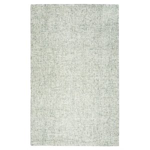alora decor london 9' x 12' solid green/gray/rust/blue hand-tufted area rug