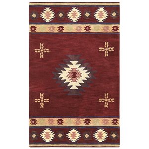Alora Decor Ryder 10' x 14' Tribal Burgundy/Tan/Sage/Navy Hand-Tufted Rug