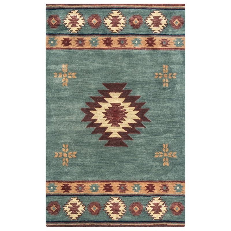 Alora Decor Ryder 10' x 14' Tribal Gray Blue/Rust/Burgundy/Tan/Khaki Rug
