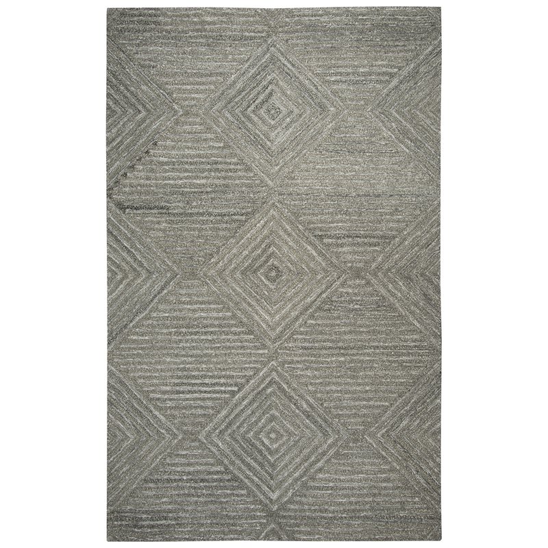 Alora Decor Makalu 10' x 13' Geometric/Solid Gray/Natural Hand-Tufted Area Rug