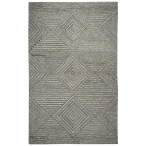 Alora Decor Makalu 9' x 12' Geometric/Solid Gray/Natural Hand-Tufted Area Rug